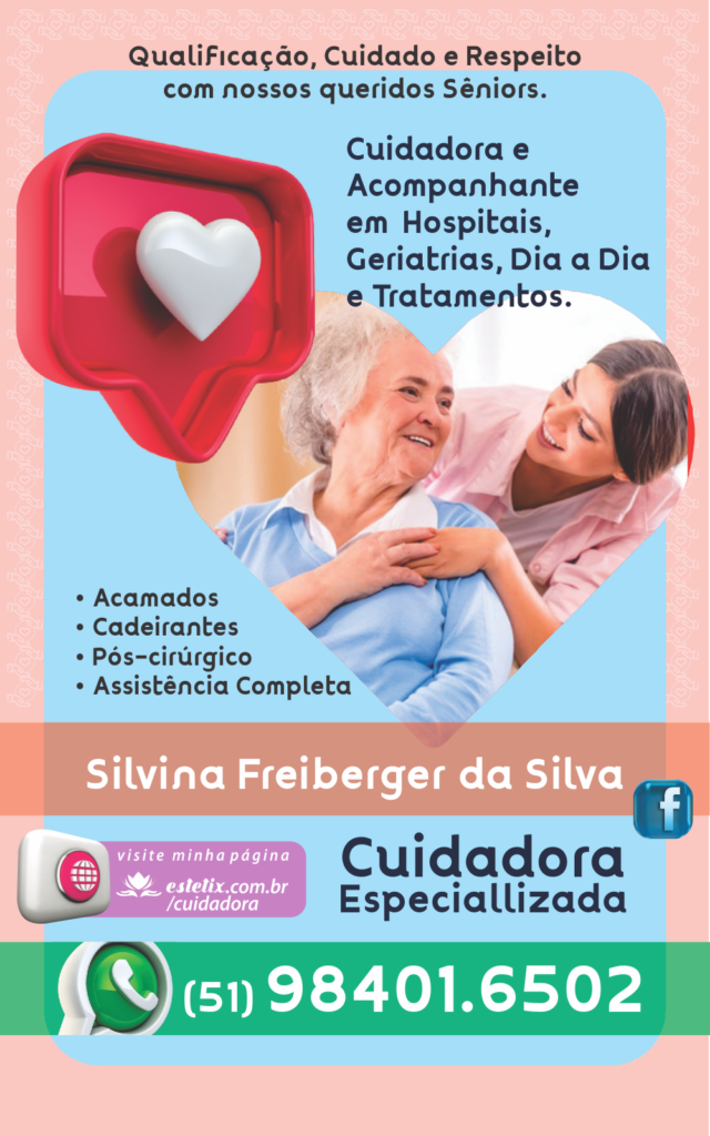 Conheça o trabalho profissional e atencioso da Cuidadora Idosos Porto Alegre Silvina Freiberger.